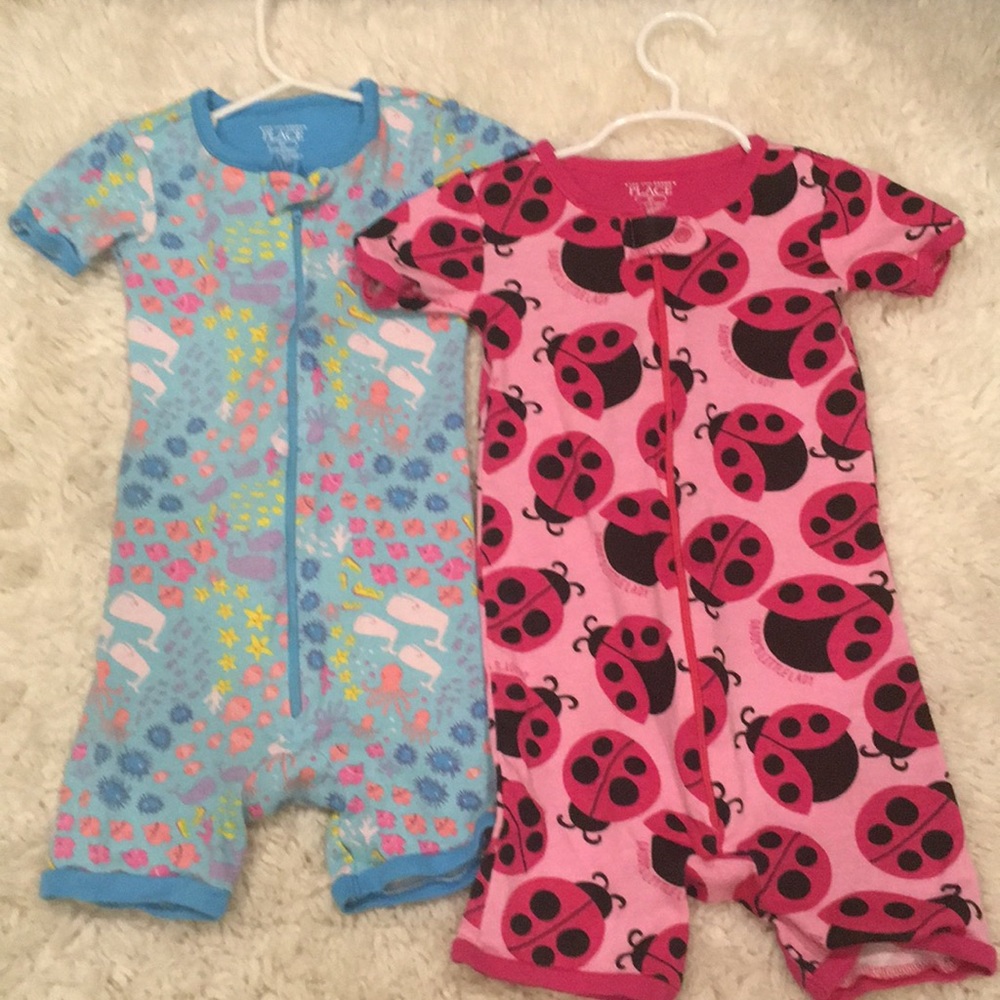 Set of 2 one-piece pajama rompers